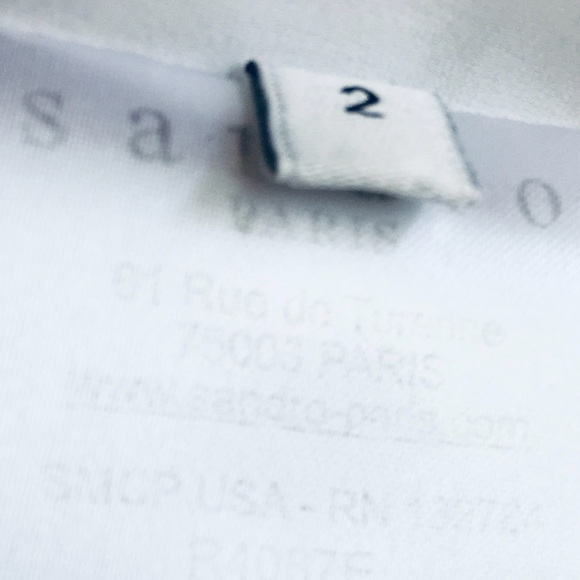 SANDRO Made In Portugal Two Tiered Color-block White/Black Yellow Plisse Dress 2 - Picture 10 of 11